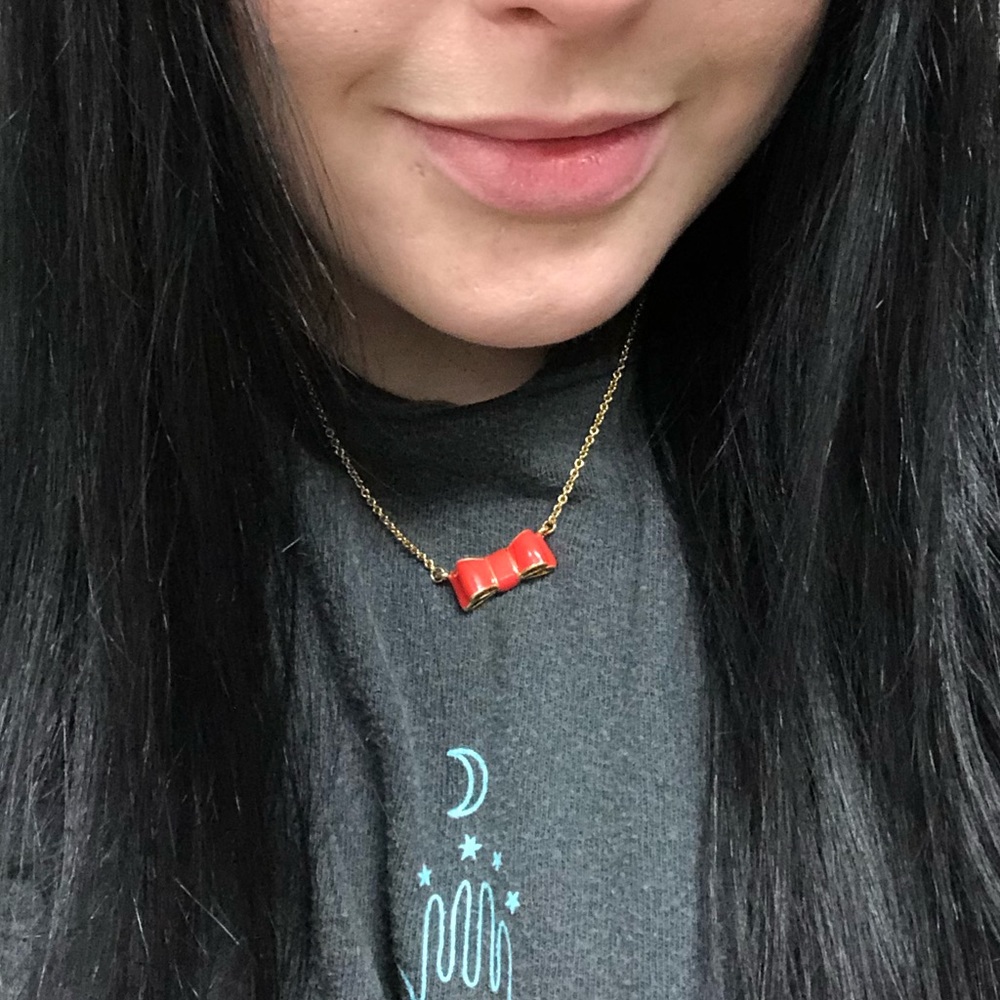 KATE SPADE RED BOW NECKLACE